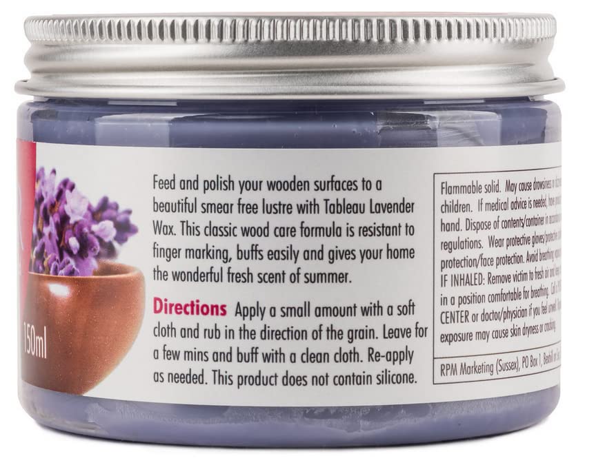 Tableau Lavender Wax Polish, for Wooden Furniture, Silicone Free Wax Blend for All Woods. 150ml - Bargain Genie