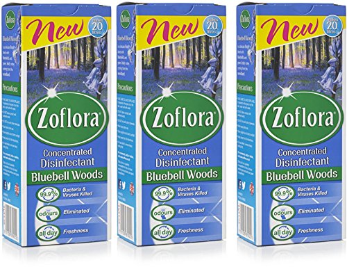 Zoflora 3 x Concentrated Antibacterial Disinfectant Bluebell Woods 500ml - Bargain Genie