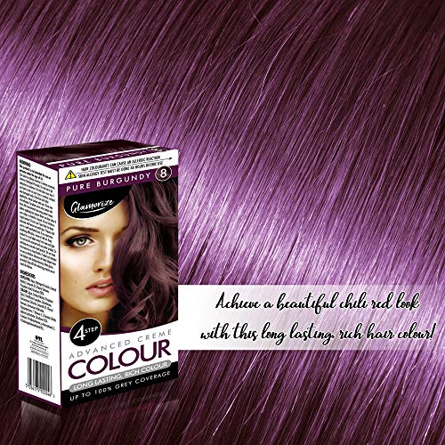 2pk Pure Burgundy Hair Dye | Easy to Use, Fade Resistant Hair Colour | Includes 2 Colour Cream Gel, 2 Developer Milk, 2 Plastic Gloves and Detailed Instruction Manuals | Beautiful Hair At Home - Bargain Genie