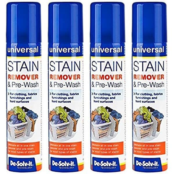 4 x De-Solv-it® Desolvit Stain Remover & Pre-Wash Spray 100ml for Clothing, Favrics, Furnishings and Hard Surface - Bargain Genie