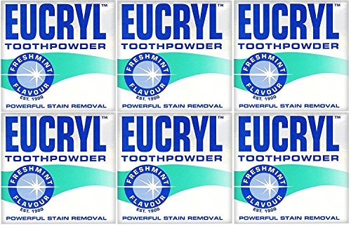 x6 Eucryl Smokers Tooth Powder Freshmint Flavour 50g - Bargain Genie