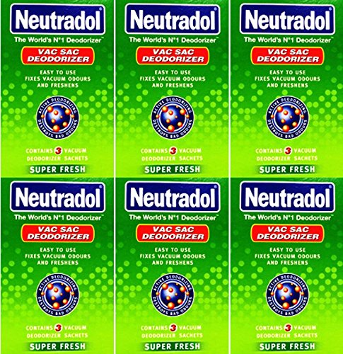 SIX PACKS of Neutradol Vac Sac Fresh 3 Sachets - Bargain Genie