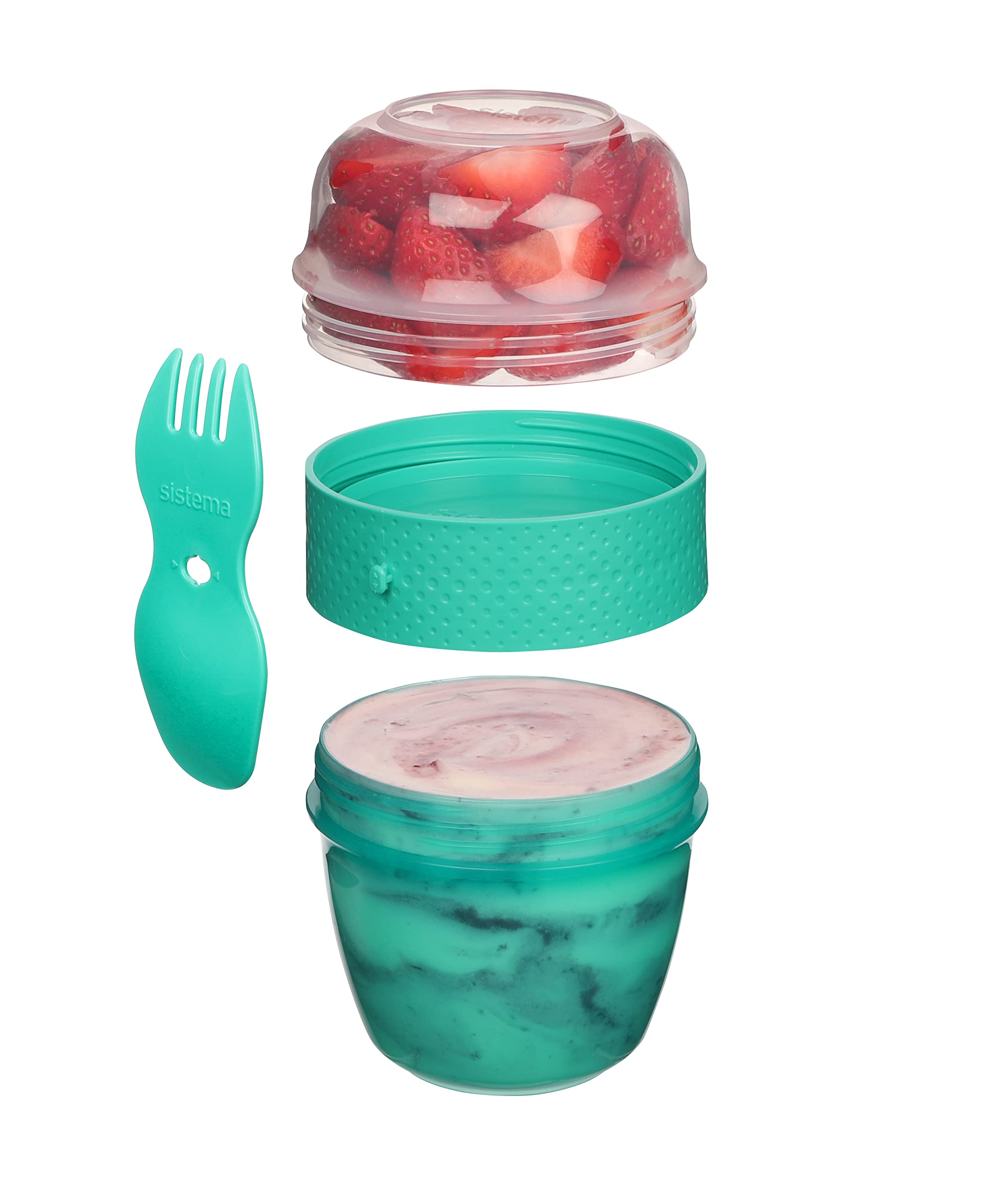 Sistema Snack Attack TO GO Food Storage Container | Snack Box with Compartments | 410 ml | BPA-Free | Assorted Colours | 1 Count - Bargain Genie