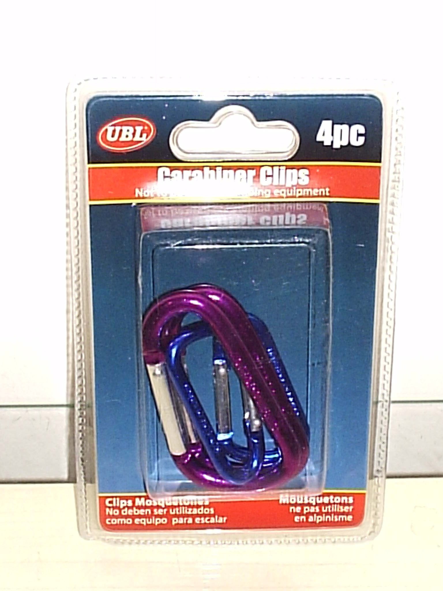 4 Piece Carabiner Clips (Colours May Vary)